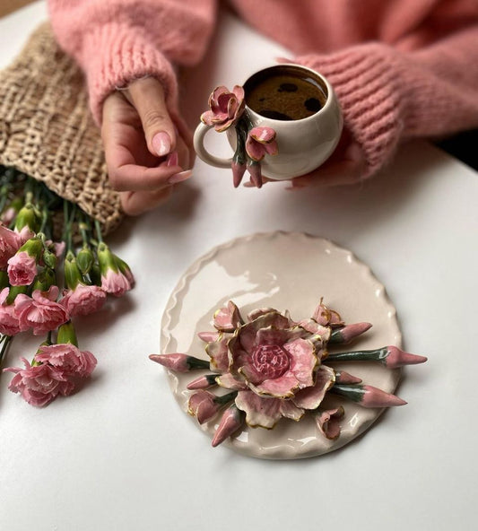 Custom Personalized Handmade Expresso Cup /Turkish Tea Cup | Unique Ceramic Pottery Cups Elegant Hand-Painted Ceramic Cups Individualized