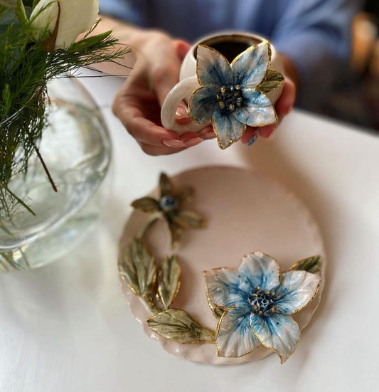 Custom Personalized Handmade Expresso Cup /Turkish Tea Cup | Unique Ceramic Pottery Cups Elegant Hand-Painted Ceramic Cups Individualized