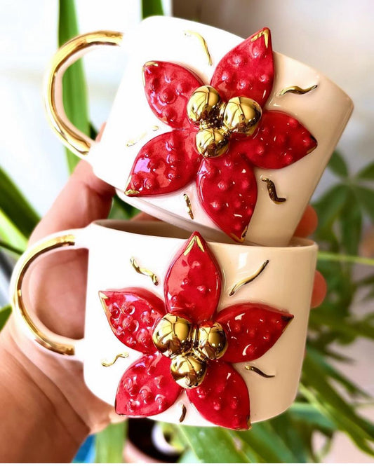 Custom Personalized Handmade Mugs | Unique Ceramic Pottery Cups Elegant Hand-Painted Ceramic Cups Individualized