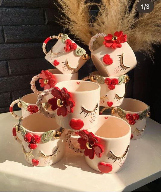 Custom Personalized Handmade Mugs | Unique Ceramic Pottery Cups Elegant Hand-Painted Ceramic Cups Individualized