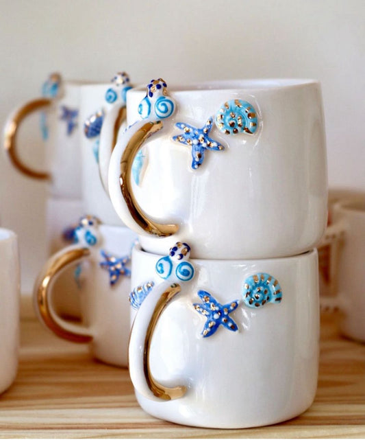 Custom Personalized Handmade Mugs | Unique Ceramic Pottery Cups Elegant Hand-Painted Ceramic Cups Individualized